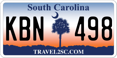 SC license plate KBN498