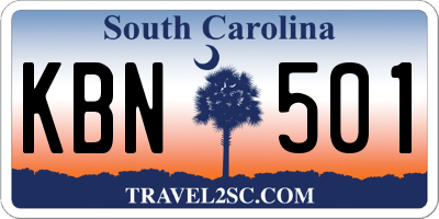 SC license plate KBN501