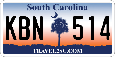 SC license plate KBN514