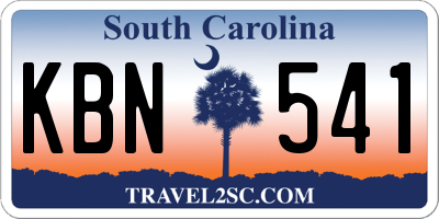 SC license plate KBN541