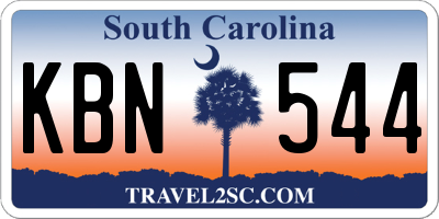 SC license plate KBN544
