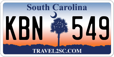 SC license plate KBN549
