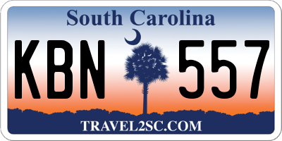 SC license plate KBN557