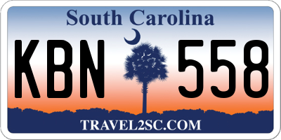 SC license plate KBN558