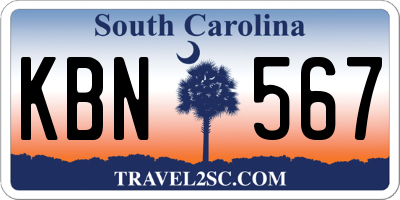 SC license plate KBN567