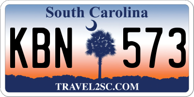 SC license plate KBN573