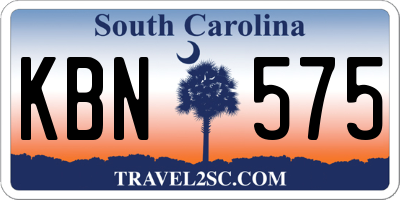 SC license plate KBN575