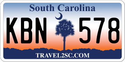 SC license plate KBN578