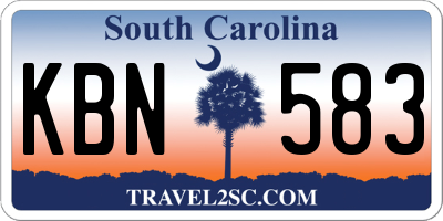 SC license plate KBN583