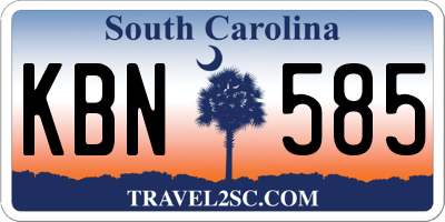 SC license plate KBN585