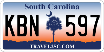 SC license plate KBN597