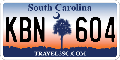 SC license plate KBN604