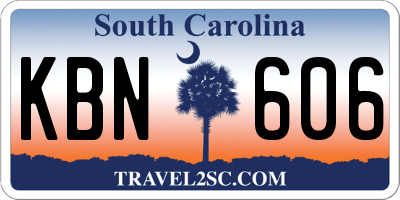 SC license plate KBN606