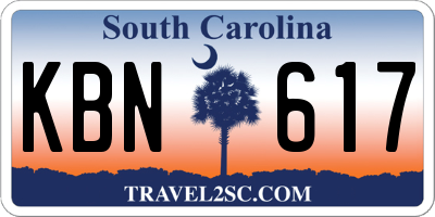 SC license plate KBN617