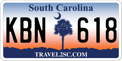 SC license plate KBN618