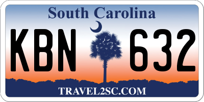 SC license plate KBN632