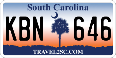 SC license plate KBN646
