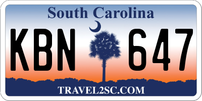 SC license plate KBN647