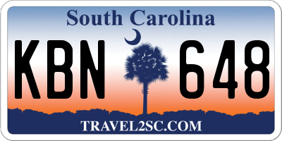 SC license plate KBN648
