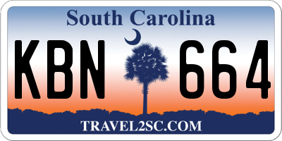 SC license plate KBN664