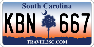 SC license plate KBN667