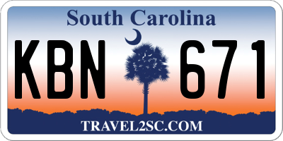 SC license plate KBN671