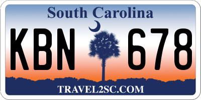 SC license plate KBN678