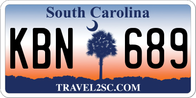 SC license plate KBN689