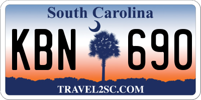 SC license plate KBN690