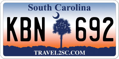 SC license plate KBN692