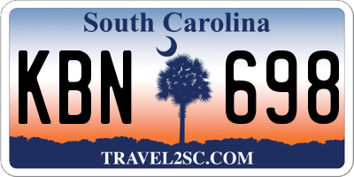 SC license plate KBN698