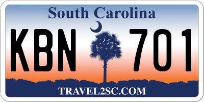 SC license plate KBN701