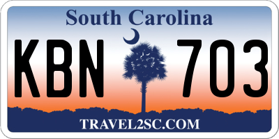 SC license plate KBN703