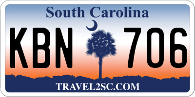 SC license plate KBN706