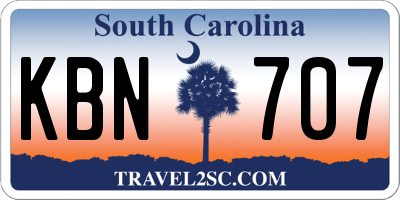 SC license plate KBN707