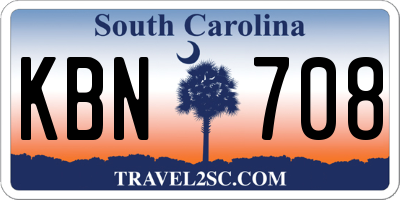 SC license plate KBN708