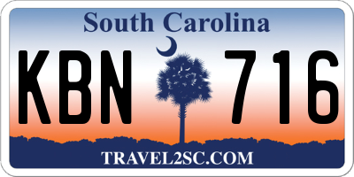 SC license plate KBN716