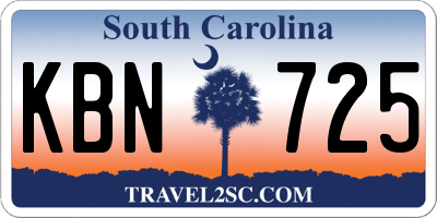 SC license plate KBN725