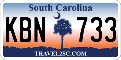 SC license plate KBN733