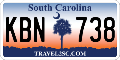 SC license plate KBN738