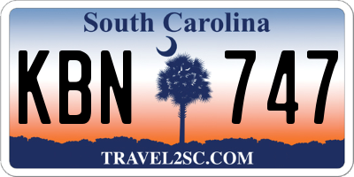 SC license plate KBN747