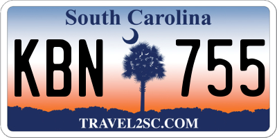 SC license plate KBN755