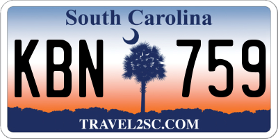 SC license plate KBN759