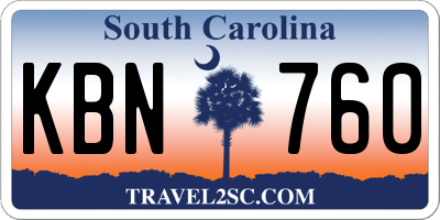 SC license plate KBN760