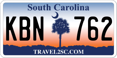 SC license plate KBN762