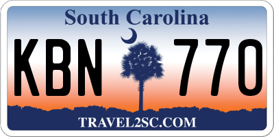 SC license plate KBN770