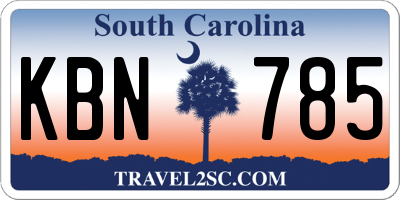 SC license plate KBN785