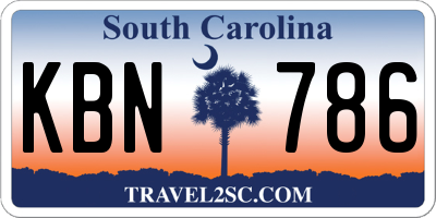 SC license plate KBN786