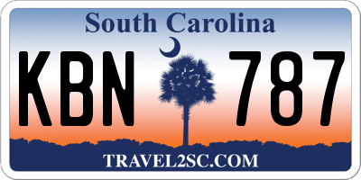 SC license plate KBN787