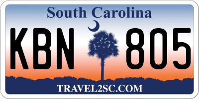 SC license plate KBN805